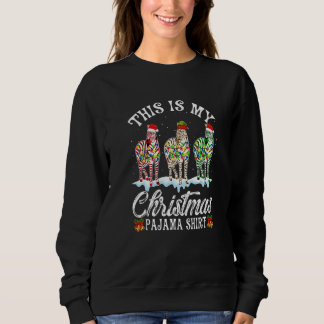 Zebra This Is My Christmas Lights Pajama Xmas Sweatshirt