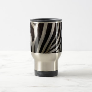 Zebra Travel mug in stainless steel.