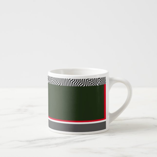 Zebra Trim Forest Green  Espresso Cup (Right)