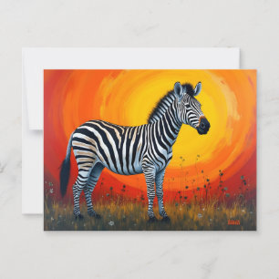 Zebra Under a Bright Sun Postcard