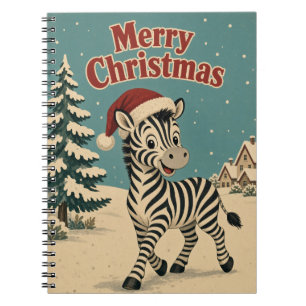Zebra Village Edge Animal Christmas Notebook
