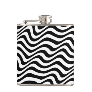 Zebra Vinyl Wrapped  Hip Flask