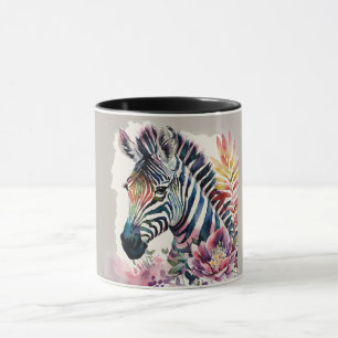 Zebra Watercolor Art Mug