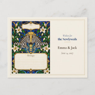 Zebra Wedding Guest Book Wishes Postcard