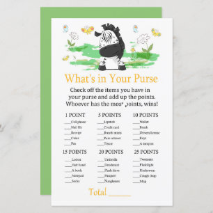 Zebra What's in your purse game