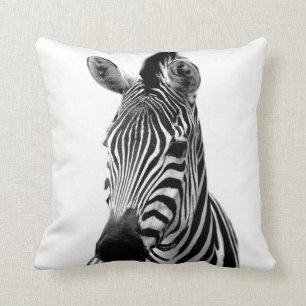 Zebra wild african animal photo black and white cushion