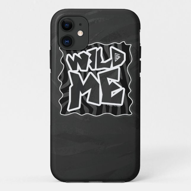 Zebra Wild me Black and Grey Case-Mate iPhone Case (Back)