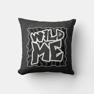 Zebra Wild me Black and Grey Cushion