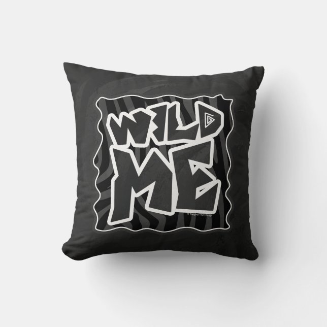 Zebra Wild me Black and Grey Cushion (Front)