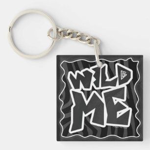Zebra Wild me Black and Grey Key Ring