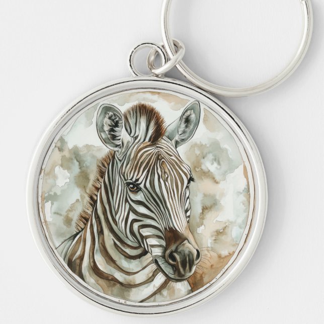 Zebra Wild Tame and Timeless Collection Key Ring (Front)