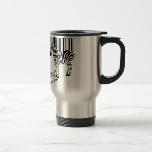 Zebra winning the fight travel mug