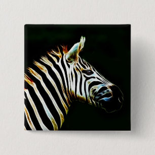 Zebra with black and white stripes in Africa 15 Cm Square Badge