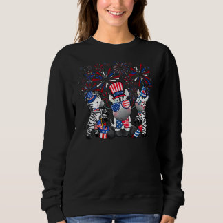 Zebra With Fireworks Sunglasses Hat Merica  4th Of Sweatshirt