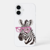 Zebra with Pink Glasses iPhone / iPad case