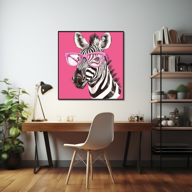 Zebra with Pink Glasses Poster (Creator Uploaded)