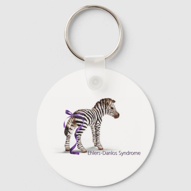 zebra with ribbon large.png key ring (Front)