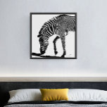 Zebra with Shadow unframed Poster<br><div class="desc">This abstract black and white pop art style poster features a Zebra looking at it's shadow.</div>