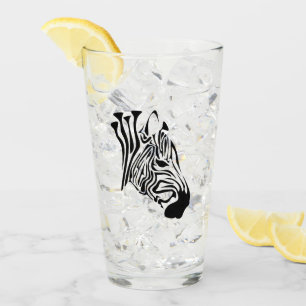 Zebra with Twisted Black Stripes Glass