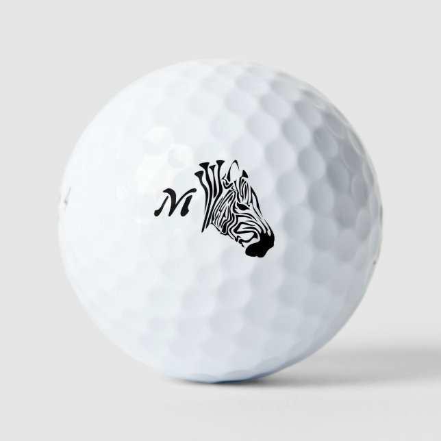 Zebra with Twisted Black Stripes Golf Balls (Front)