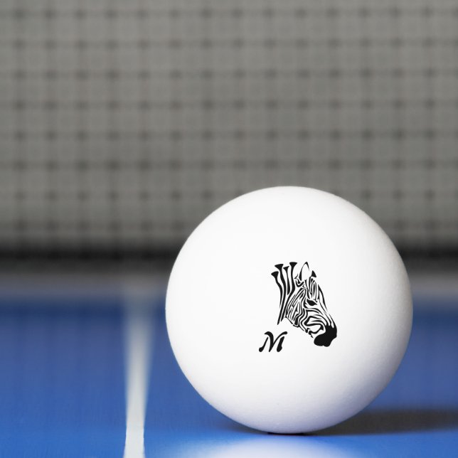 Zebra with Twisted Black Stripes Ping Pong Ball (Net)