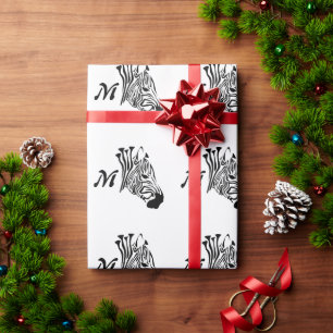 Zebra with Twisted Black Stripes Wrapping Paper