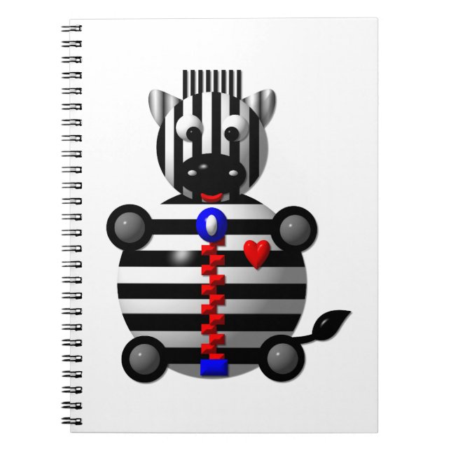 Zebra with Zipper Notebook (Front)