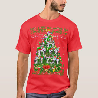 Zebra Xmas Lighting Tree Santa Zebra Ugly Christma T-Shirt