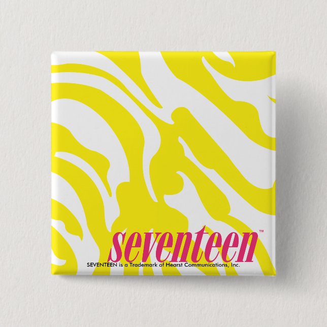 Zebra Yellow 15 Cm Square Badge (Front)