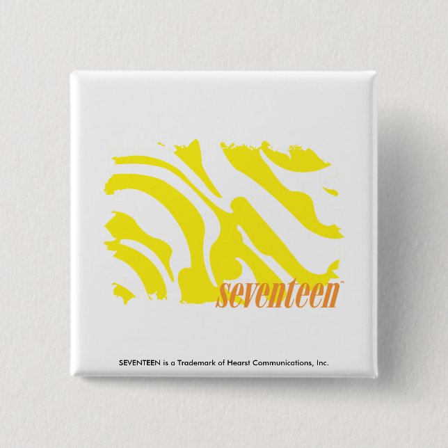 Zebra Yellow 2 15 Cm Square Badge (Front)