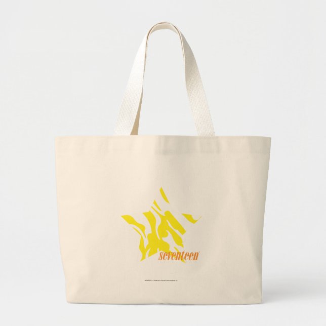 Zebra Yellow 3 Large Tote Bag (Front)