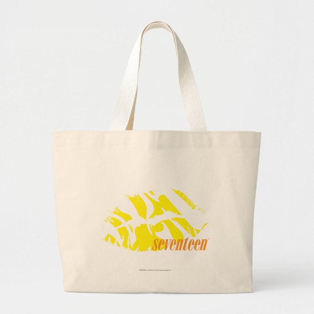 Zebra Yellow Large Tote Bag (Front)