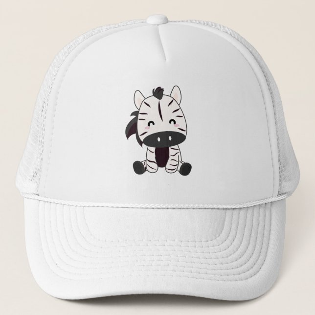 Zebra Zebras Zoo Safari Cute Animals Trucker Hat (Front)