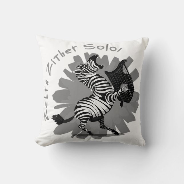 Zebra Zither Solo Cushion (Front)