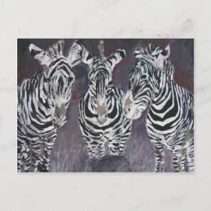 zebra zoo animal wildlife painting art gifts postcard
