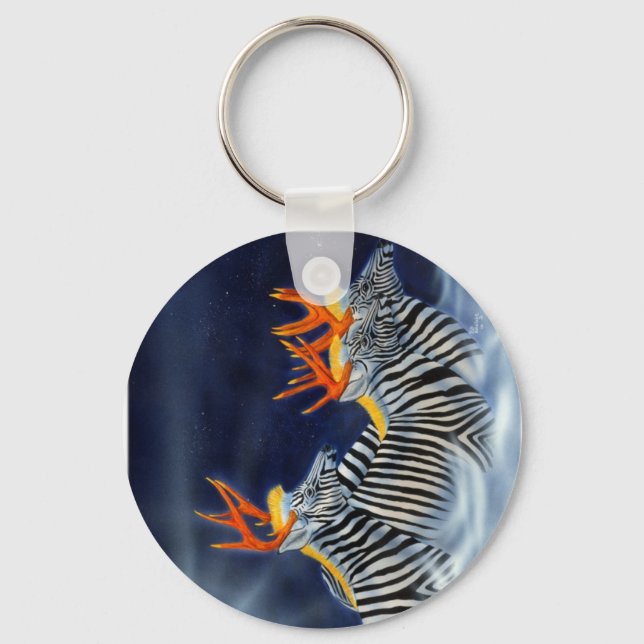 Zebradeer in Flight Key Ring (Front)