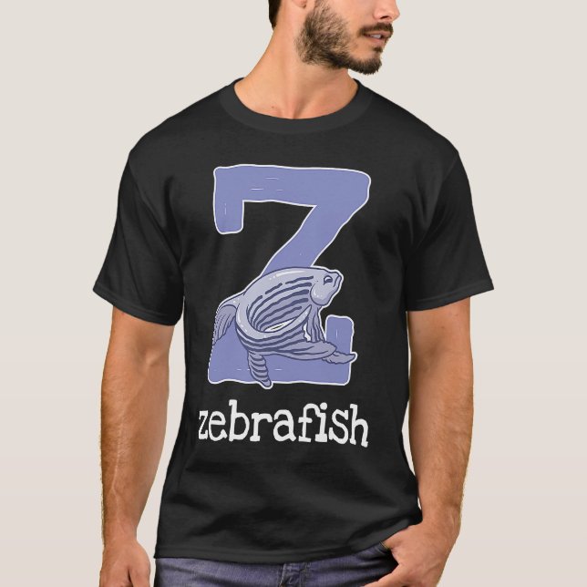 Zebrafish Alphabet Letter Fish  Kids T-Shirt (Front)