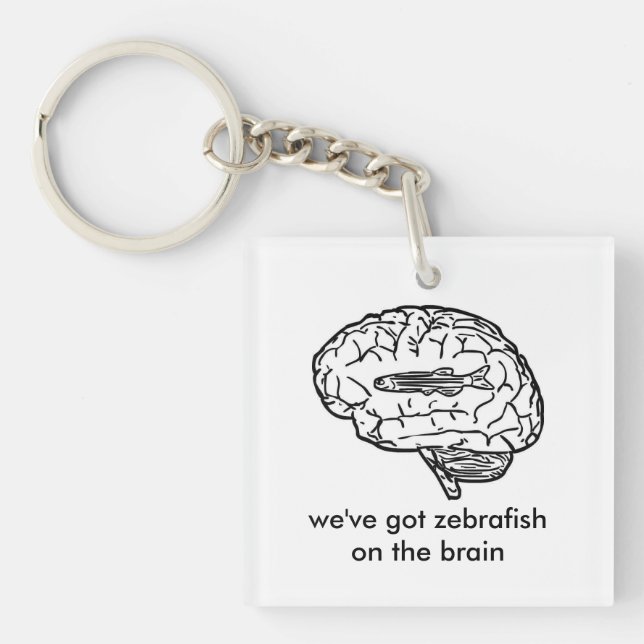 zebrafish on the brain keychain (Front)