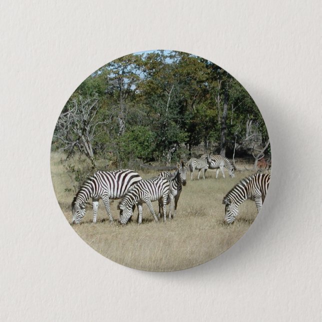 Zebras 6 Cm Round Badge (Front)
