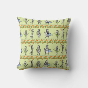 Zebras and Fruits Seamless Pattern Cushion