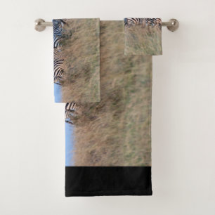 Zebras at dusk bath towel set
