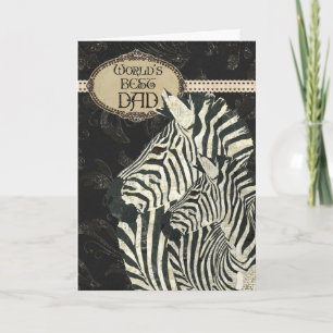 Zebras Black Elegant Father's Day Card