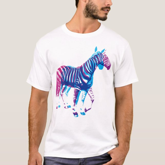 Zebras - Blue & Purple T-Shirt (Front)
