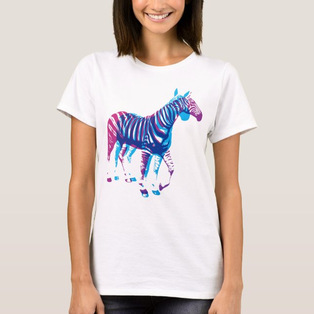 Zebras - Blue & Purple T-Shirt (Front)
