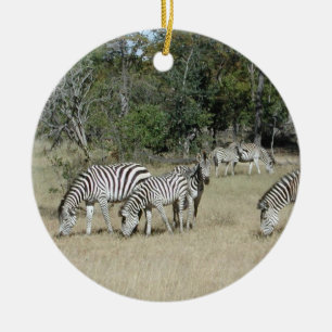 Zebras Ceramic Tree Decoration