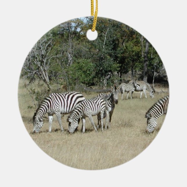 Zebras Ceramic Tree Decoration (Front)