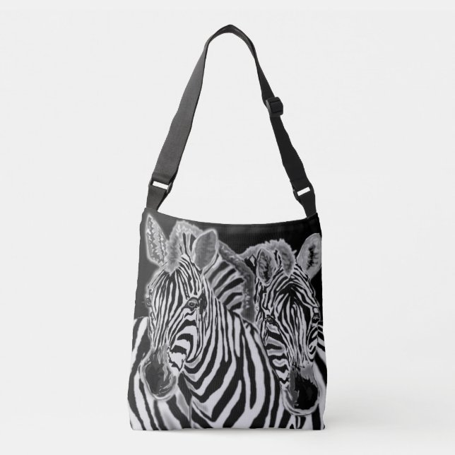 Zebras Couple Crossbody Bag Family (Front)