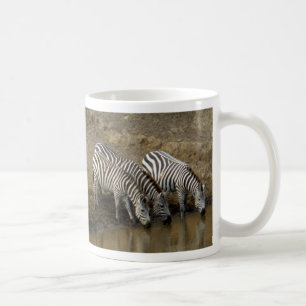 Zebras drinking at the Mara River - Mug
