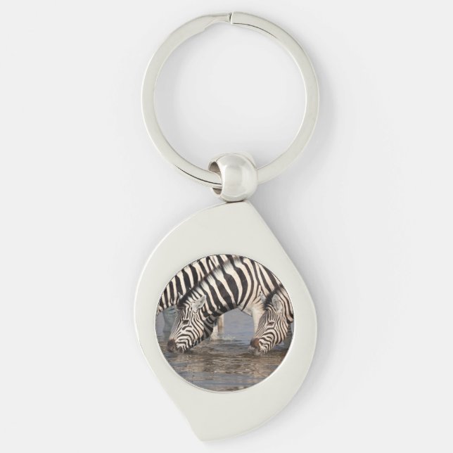 Zebras drinking key ring (Front)