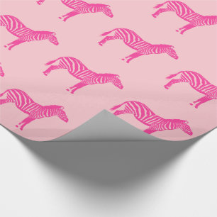Zebras - Fuchsia and light pink Wrapping Paper